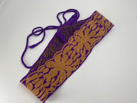Purple Embroidered Belt