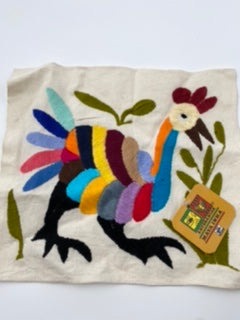 Small Embroidered Otomi Wall Tapestry-Tenango